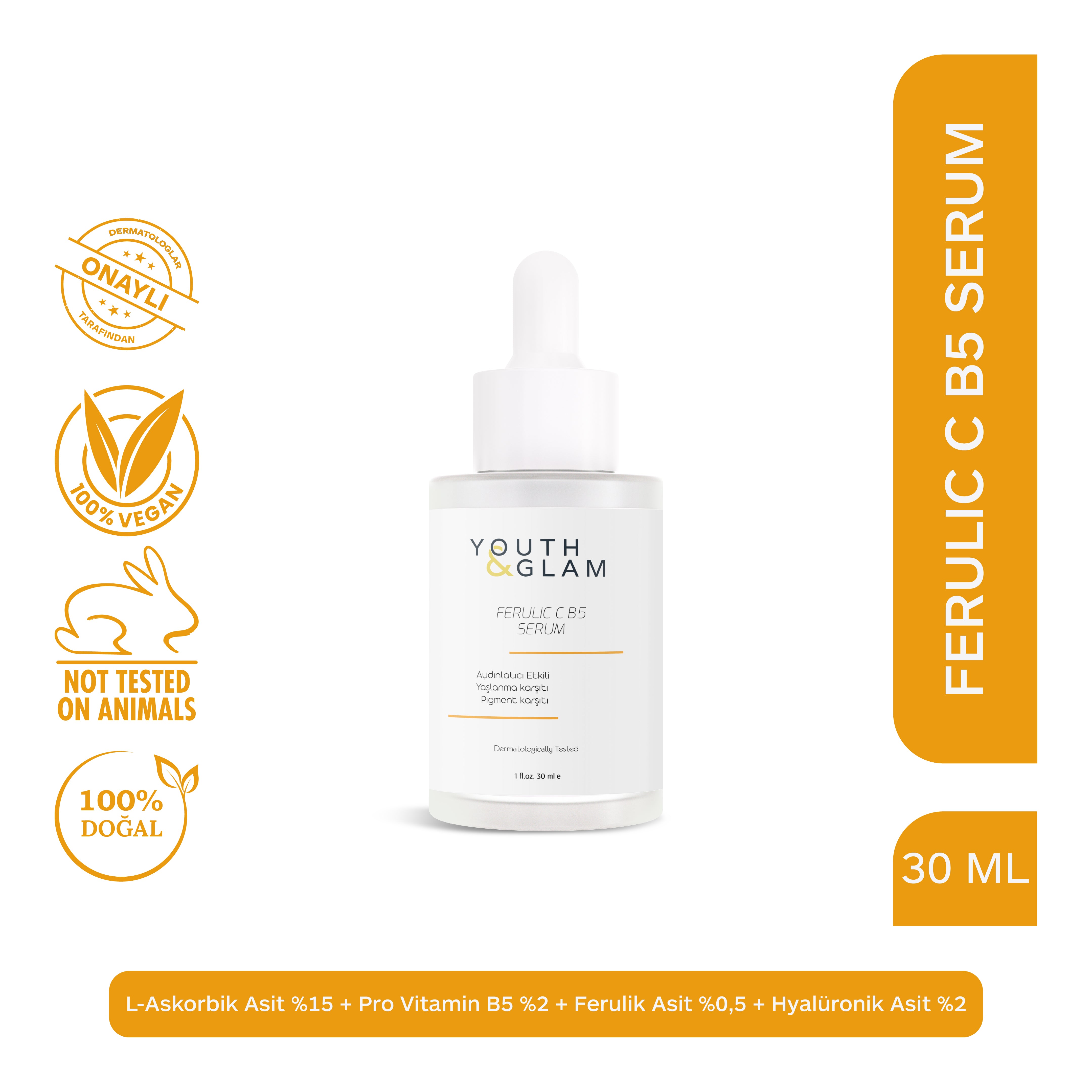 C VİTAMİN + FERULIC B5 SERUM - AYDINLATICI ETKİLİ