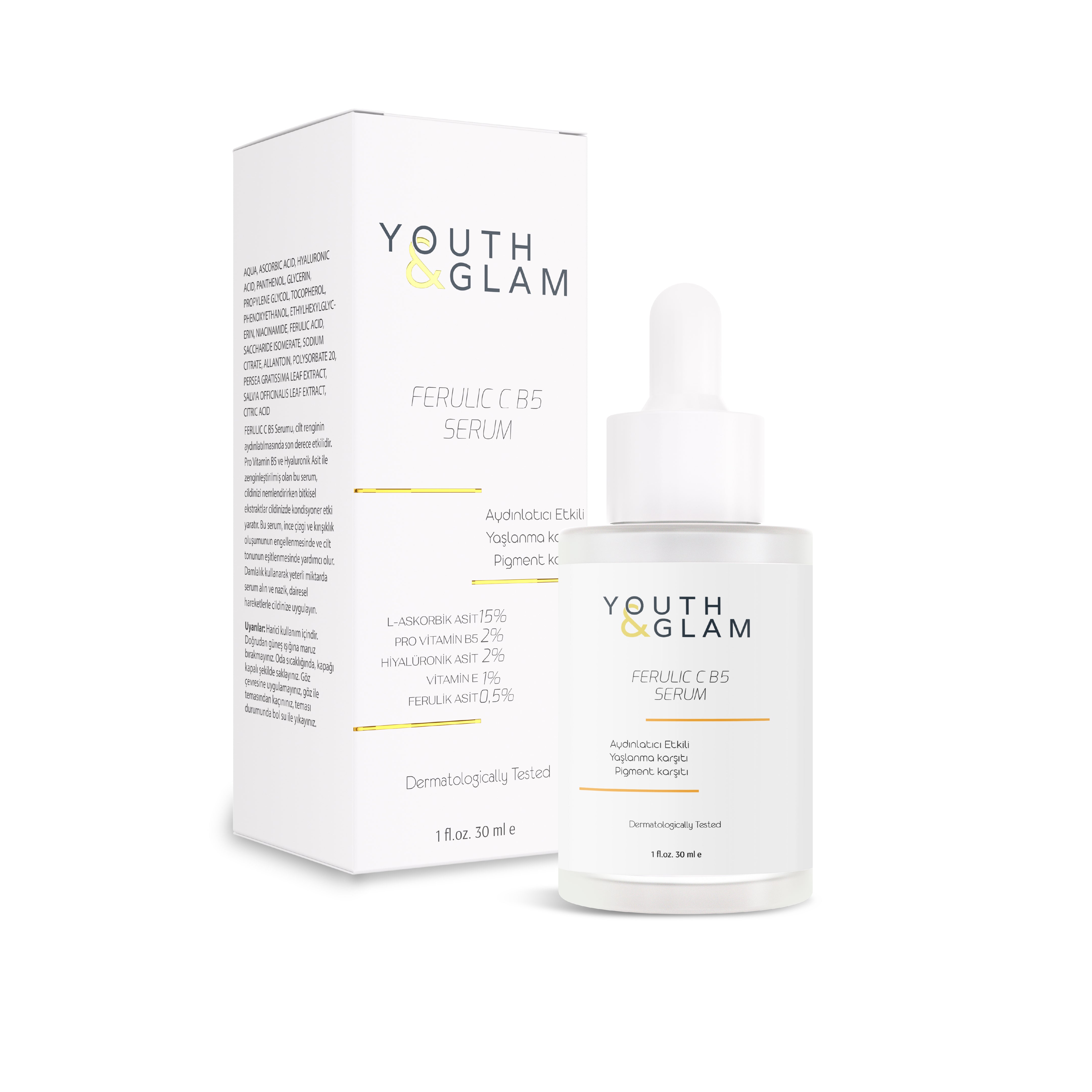 C VİTAMİN + FERULIC B5 SERUM - AYDINLATICI ETKİLİ