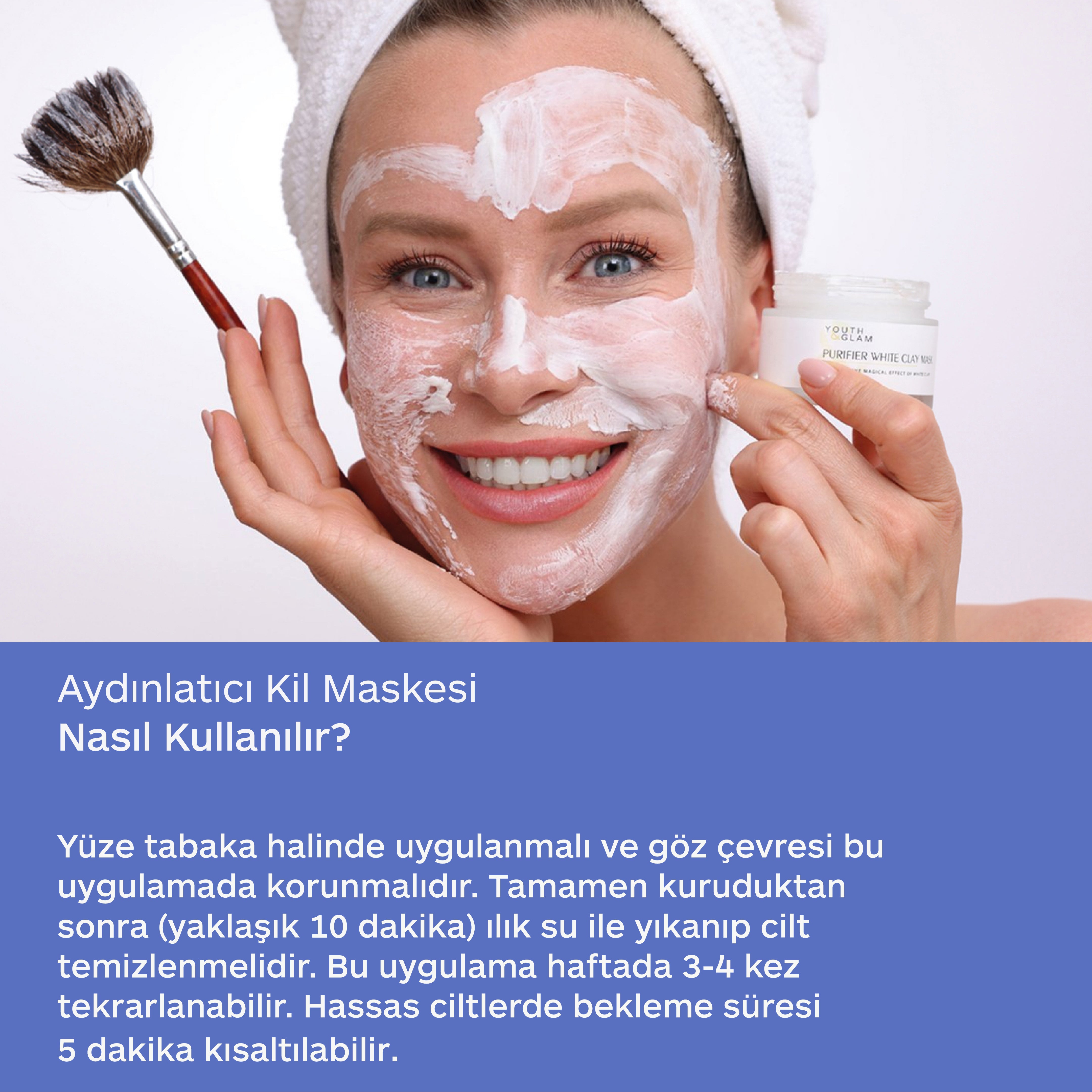 GÖZENEK SIKILAŞTIRICI BEYAZ KİL MASKESİ